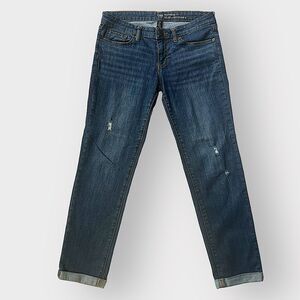 Gap BoyFriend Low Rise Cuffed Ankle Destructed Indigo Jeans | Women's 6/28